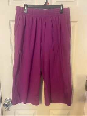 Woman Within Wide-Leg Capris in Magenta